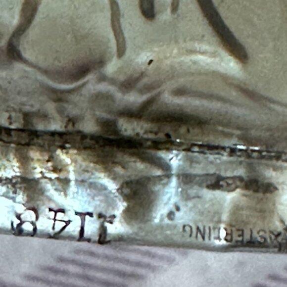 Art Nouveau Cuff Bracelet Floral Solid Sterling Silver 925 Antique Large - Picture 10 of 14